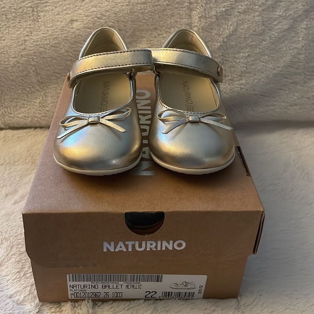 NWT Naturino Ballet Metallic in Platinum - Picture 7 of 16